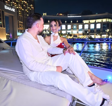 Dubai Marina yacht rental at night