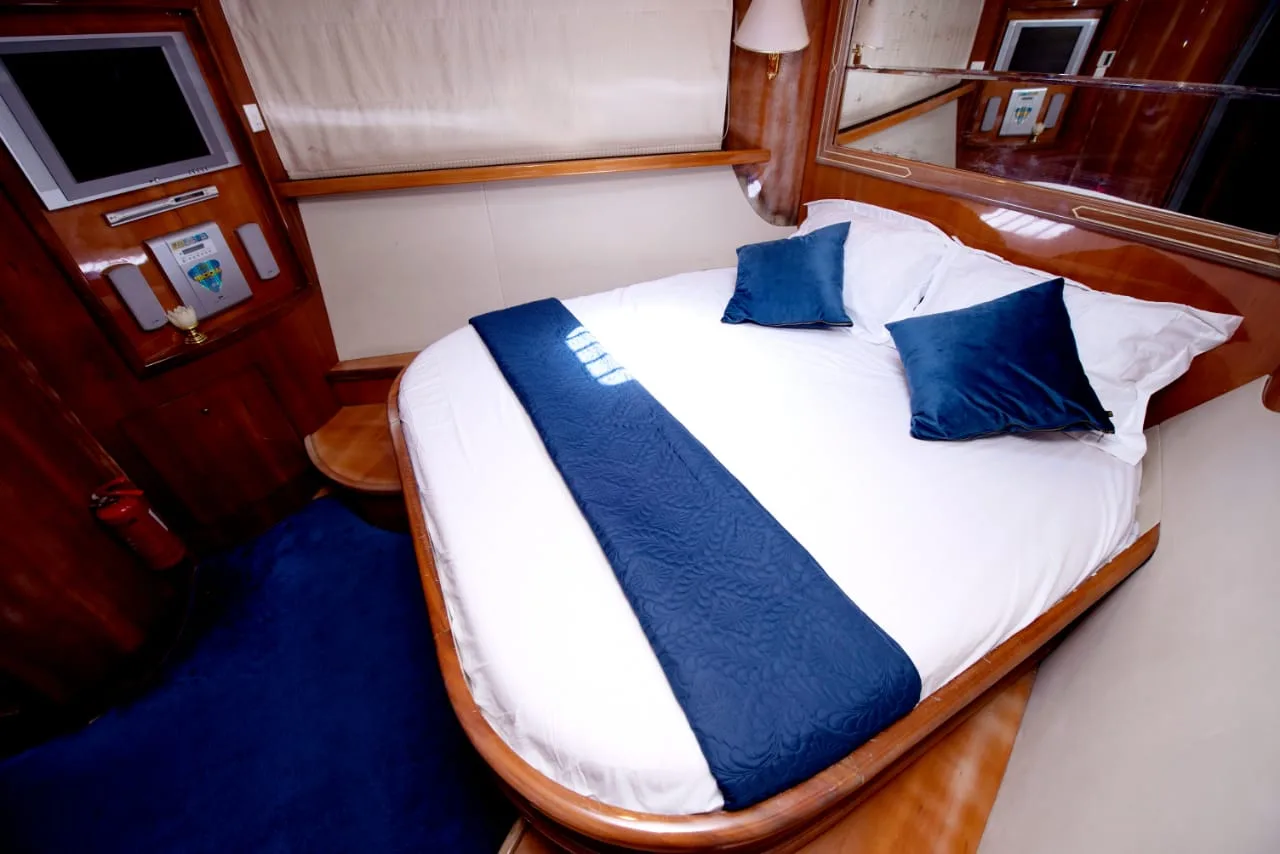 Luxury yacht cabin bedroom Dubai yacht charter