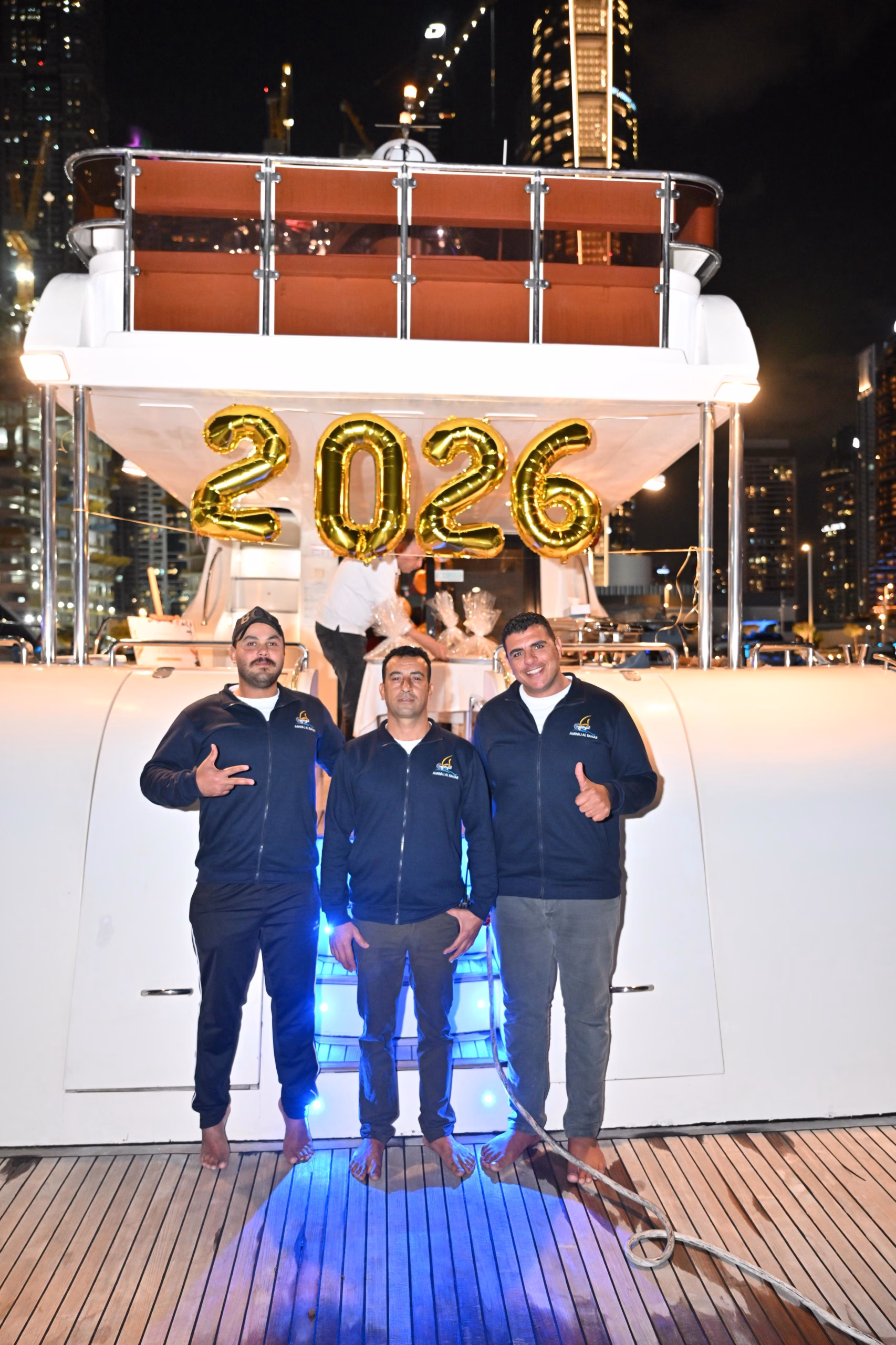 Luxury New Year's Eve yacht charter Dubai 75ft yacht for 30 guests fireworks cruise