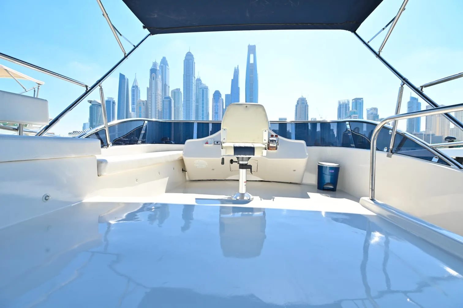 Luxury yacht seating area Dubai