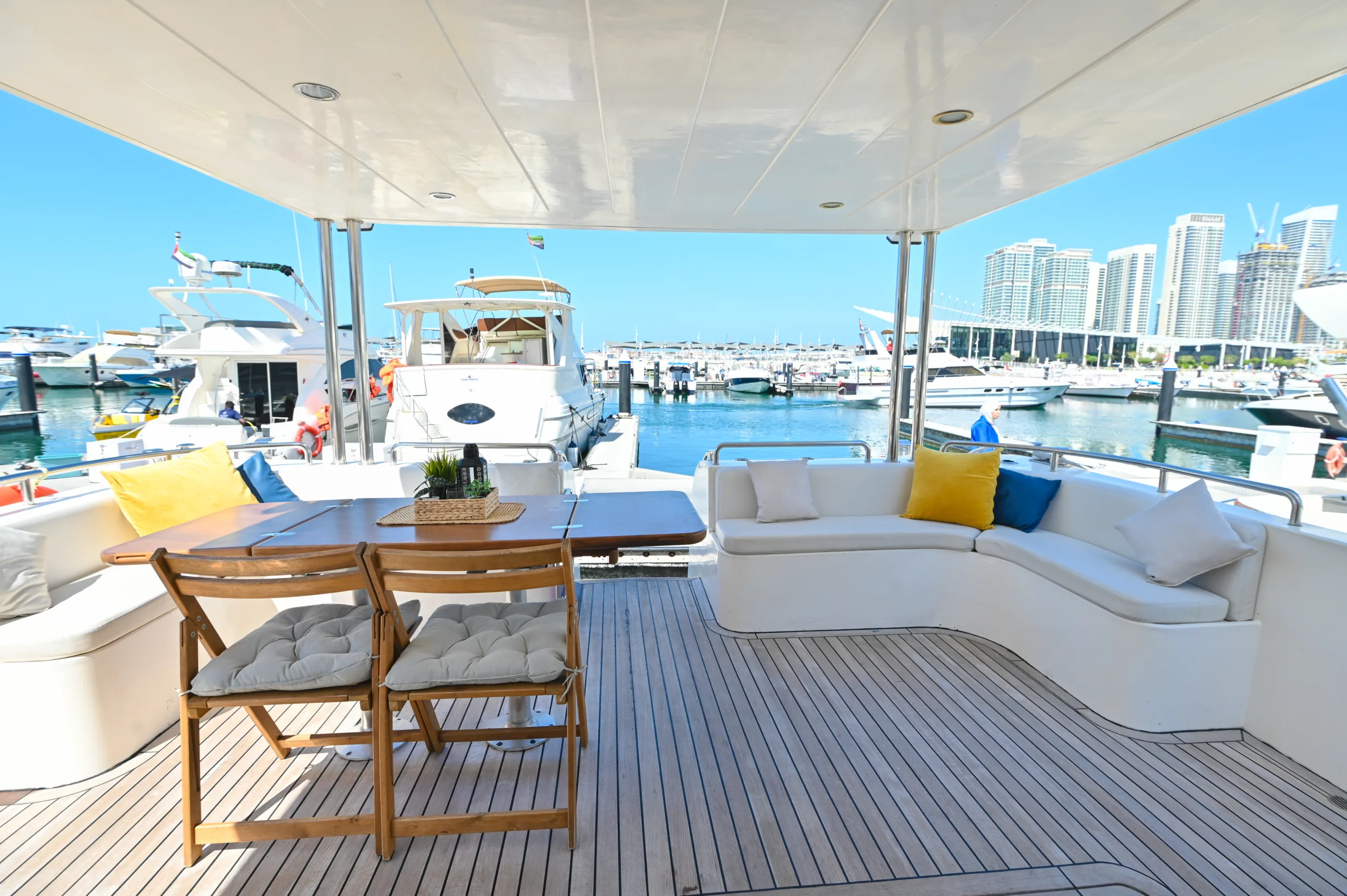 Yacht party night setup Dubai luxury yacht