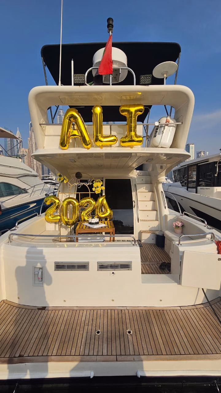 Luxury graduation yacht party in Dubai Marina
