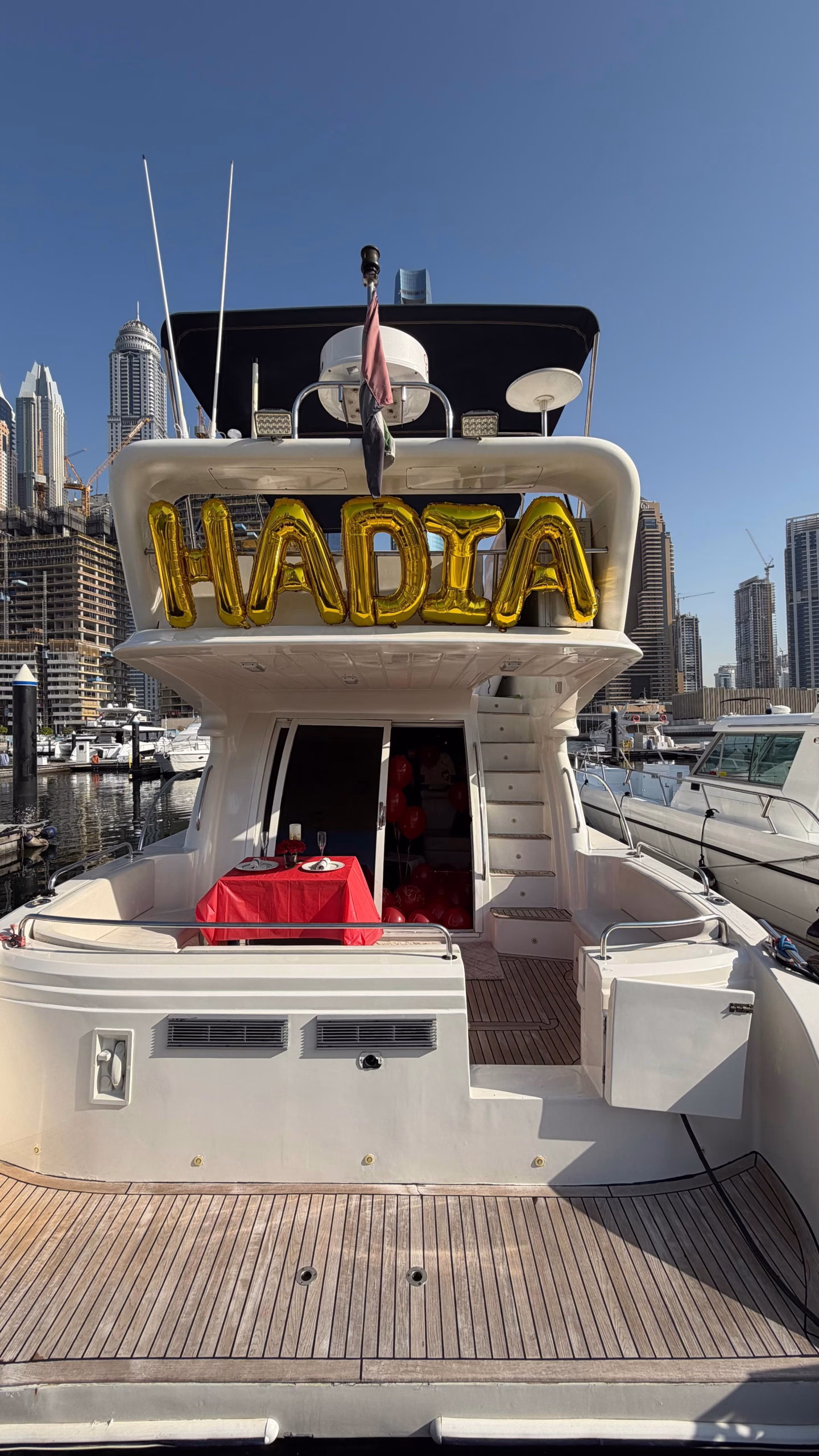 Private yacht for couples Dubai Marina