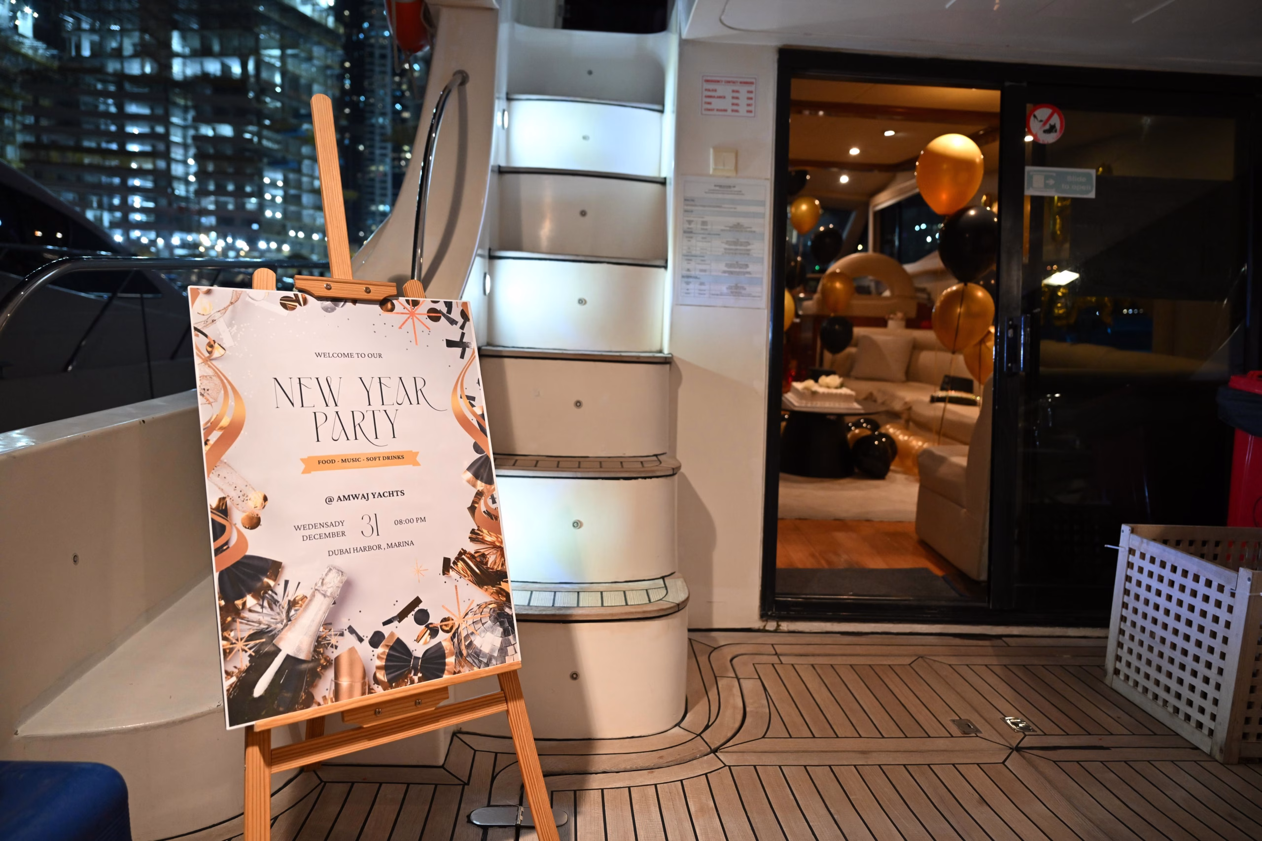 VIP luxury yacht party Dubai Marina tickets fireworks night