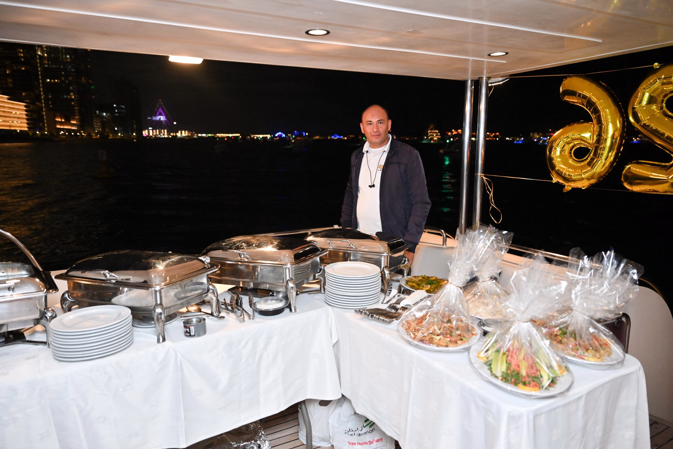 VIP Dubai Marina yacht party New Year fireworks view