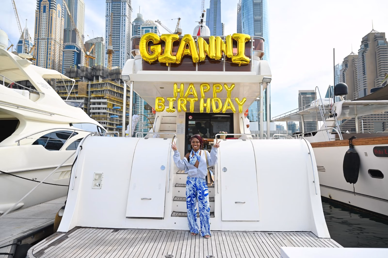 Luxury birthday celebration on a yacht in Dubai